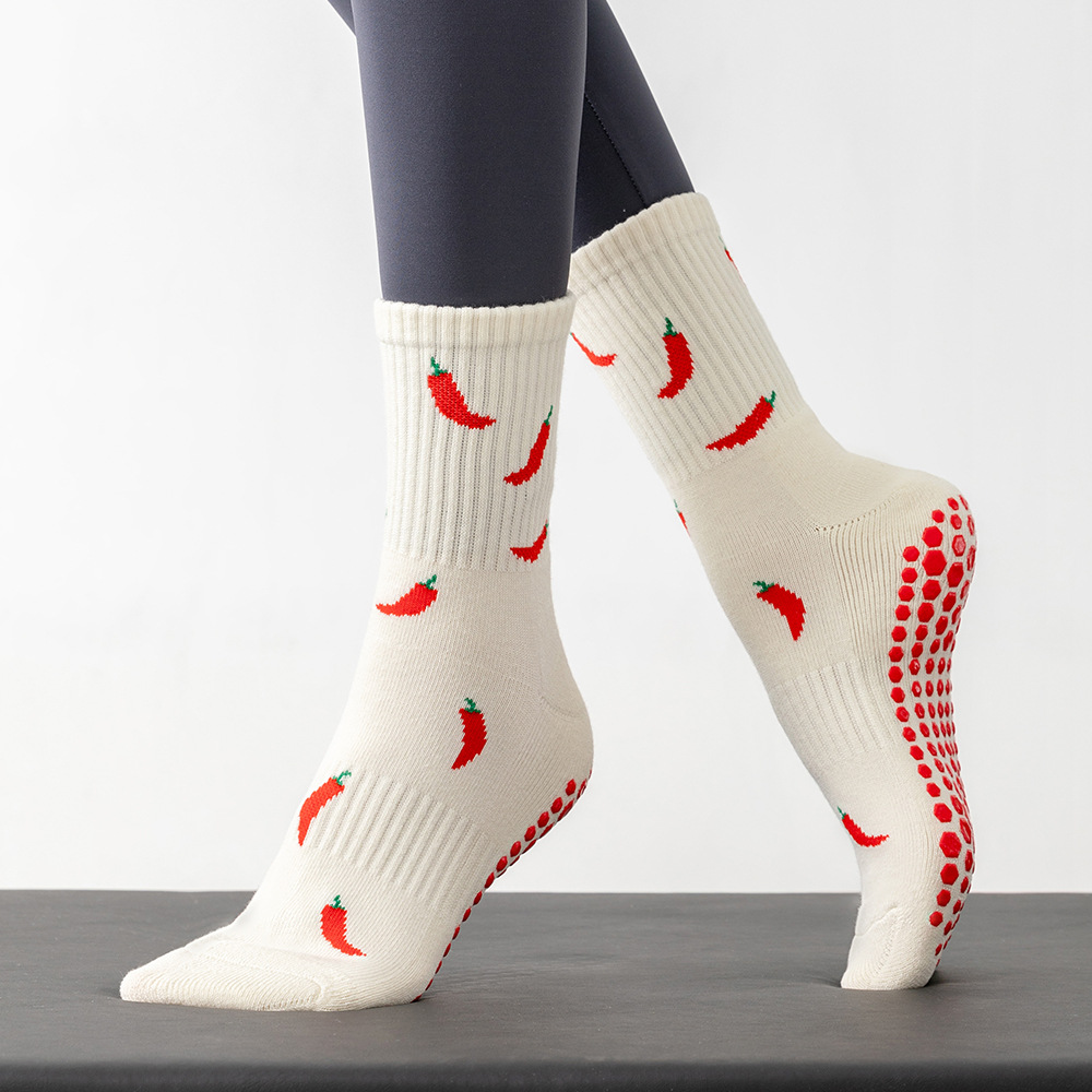 ヨガソックス レディース コットンタオル地 フルーツ柄 シリ - Medias Para Pilates Y Yoga のレビューと価格